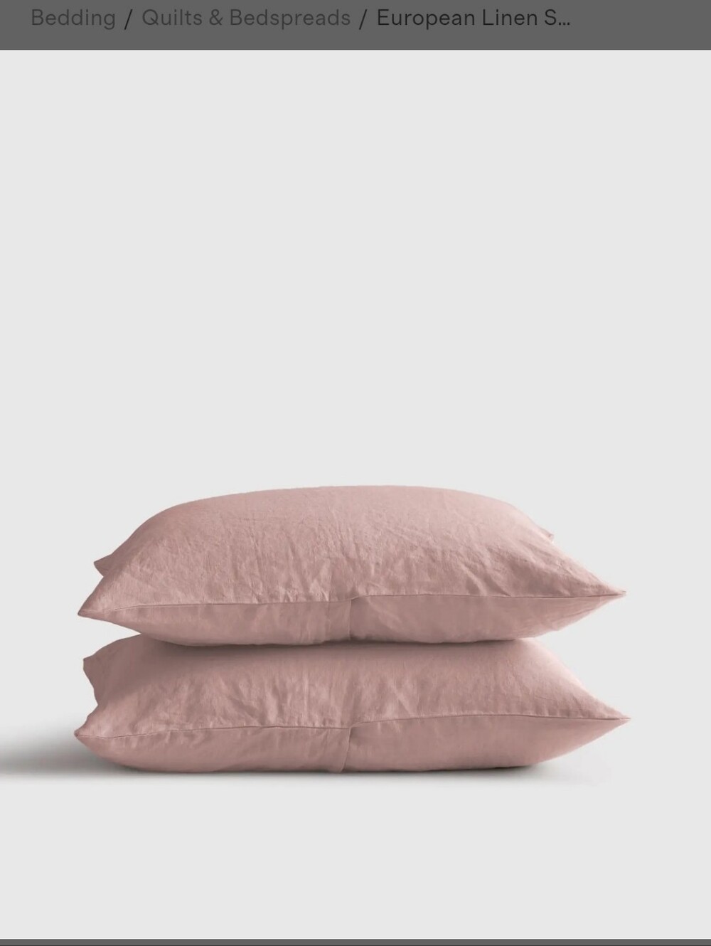 Quince KING Dust Mauce European Linen 2 Sham Set Pillow Cases